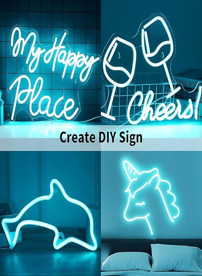REPISH 5-Meter Ice Blue Neon Light Strip with 600 LEDs and 12V Adapter - Ideal for Wall Decorations, Parties, Celebrations, Bars, and Custom Neon Displays (Pack of 1) - Image 3